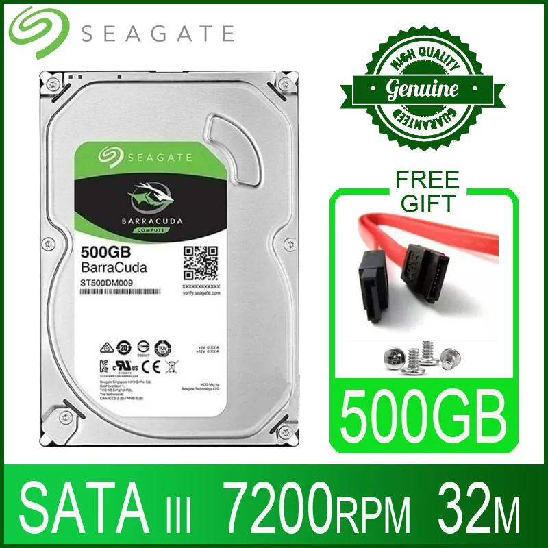 Жесткий диск Seagate 500 Гб внутренний жесткий для настольного компьютера 7200 об/мин 32