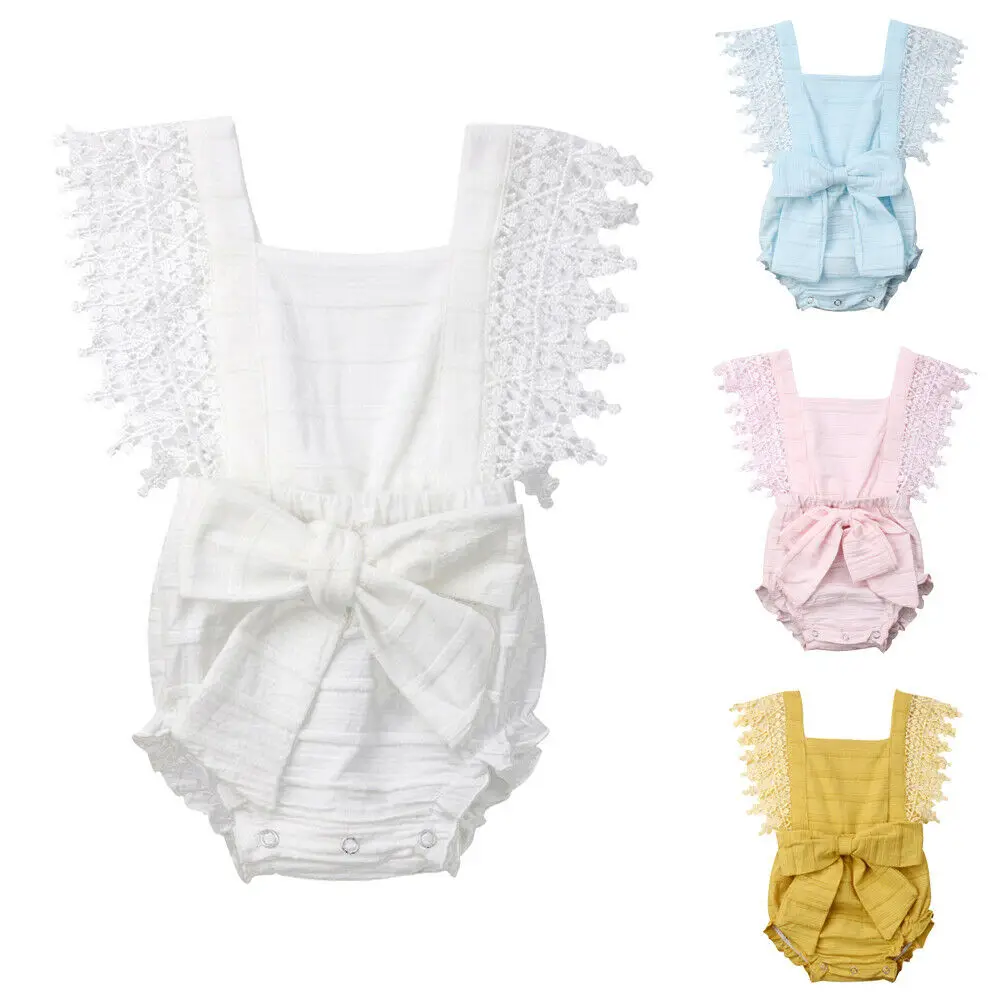 2019 New Summer Solid Newborn Baby Girl Lace Sleeveless Bodysuit Bowknot Jumpsuit Beach Casual Clothes
2019 New Summer Solid Newborn Baby Girl Lace Sleeveless Bodysuit Bowknot Jumpsuit Beach Casual Clothes