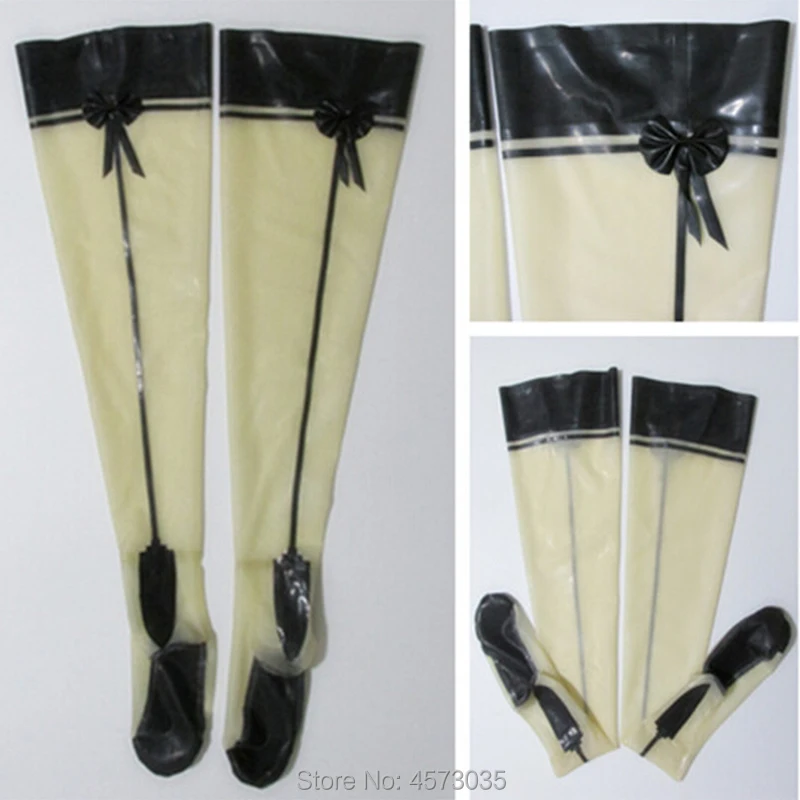 sexy lingerie exotic handmade latex cekc zentai tighth transparent spliced black line bow-knot long stockings socks customize
sexy lingerie exotic handmade latex cekc zentai tighth transparent spliced black line bow-knot long stockings socks customize