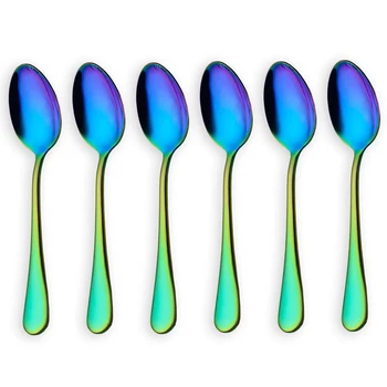 Rainbow color TeaSpoons Coffee Spoon Mini Cake Spoon Stainless Steel Set of 6 Pieces (Coffee Scoops)
Rainbow color TeaSpoons Coffee Spoon Mini Cake Spoon Stainless Steel Set of 6 Pieces (Coffee Scoops)