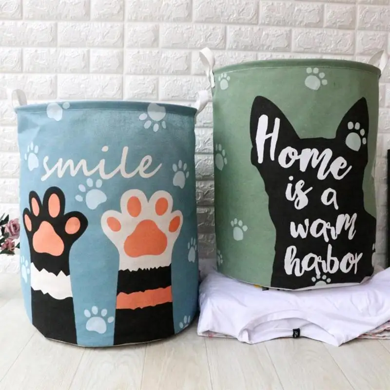 Cute Cartoon Cat Printed Folded Storage Basket Canvas Fabric Storage Barrel Bucket Container For Toy Clothes Home Organizer
Cute Cartoon Cat Printed Folded Storage Basket Canvas Fabric Storage Barrel Bucket Container For Toy Clothes Home Organizer