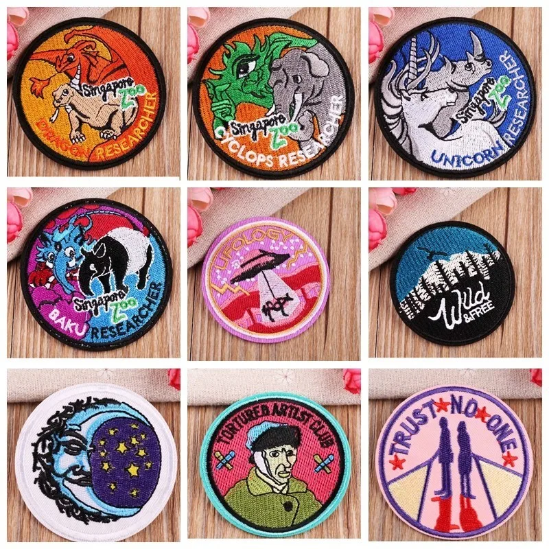 Fine Round Embroidery Patches For Clothes Iron On Fly Dinosaur Embroidery Badges Doctor Aliens Rainbow Appliques Jeans Decor
Fine Round Embroidery Patches For Clothes Iron On Fly Dinosaur Embroidery Badges Doctor Aliens Rainbow Appliques Jeans Decor