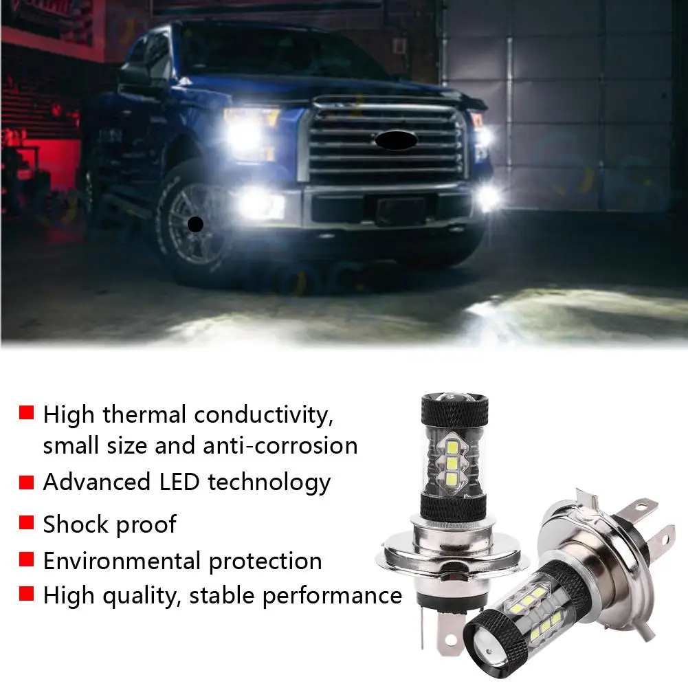 2 pcs H4 H7 12V-24V 80W Car High Power Bright LED Fog Light Bulbs Ice Lamp Stable Performance Auto Accessories
2 pcs H4 H7 12V-24V 80W Car High Power Bright LED Fog Light Bulbs Ice Lamp Stable Performance Auto Accessories