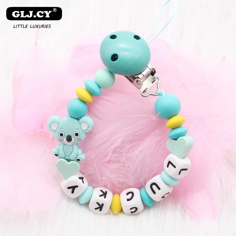 New Personalized Name Cute Koala Silicone Beads DIY Baby Pacifier Clips Chain Hand Made Newborn Must-have Toy Gift
New Personalized Name Cute Koala Silicone Beads DIY Baby Pacifier Clips Chain Hand Made Newborn Must-have Toy Gift