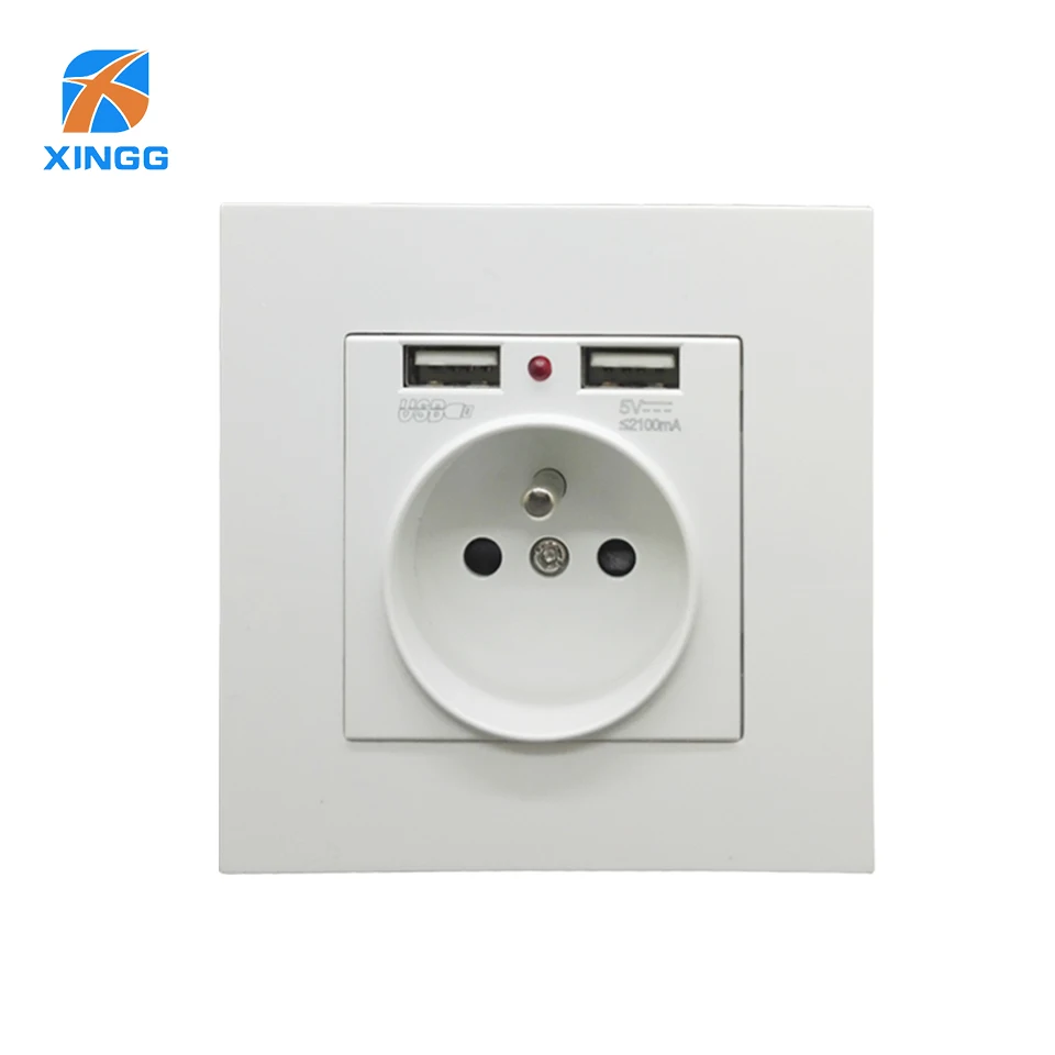 USB French Type E Plug Adaptor 2 Pin AC Power Electrical Panel Wall Tabletop Desktop Internal Socket Outlet LED Indicator 250V
USB French Type E Plug Adaptor 2 Pin AC Power Electrical Panel Wall Tabletop Desktop Internal Socket Outlet LED Indicator 250V