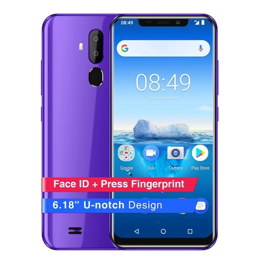 

Oukitel C12 Pro 4G Smartphone Android 8.1 2GB RAM 16GB ROM 6.18"HD MT6739 Quad Core 8MP 3300mAh Face ID GPS OTA Mobile Phone