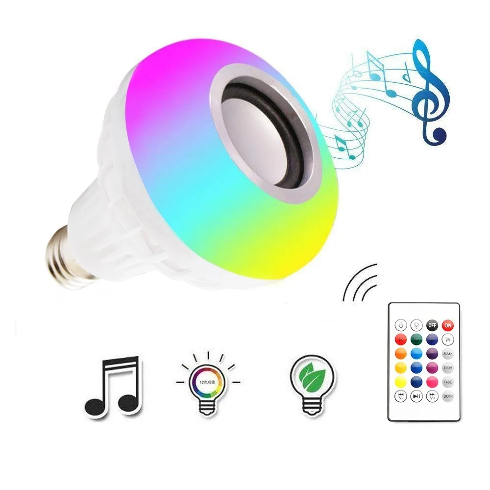 220V 12W LED Lamp Wireless Bluetooth Speaker Bulb Light Music Player Dimmable Audio 24 Keys Remote Controller E27 Smart RGB RGBW
220V 12W LED Lamp Wireless Bluetooth Speaker Bulb Light Music Player Dimmable Audio 24 Keys Remote Controller E27 Smart RGB RGBW