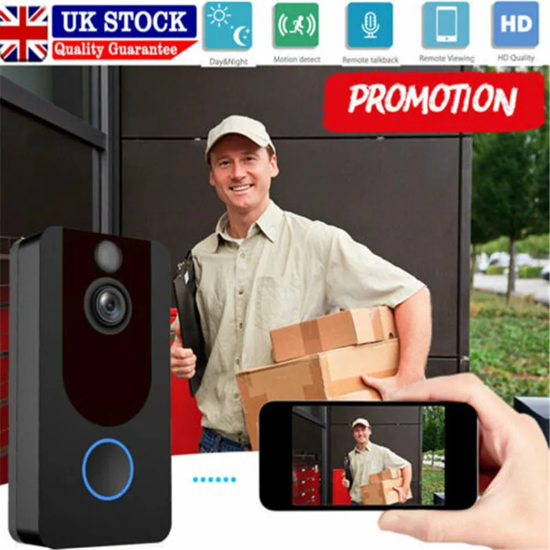 Wireless Ring Video Doorbell WiFi Security Phone Bell Intercom 1080P Intercom UK
Wireless Ring Video Doorbell WiFi Security Phone Bell Intercom 1080P Intercom UK