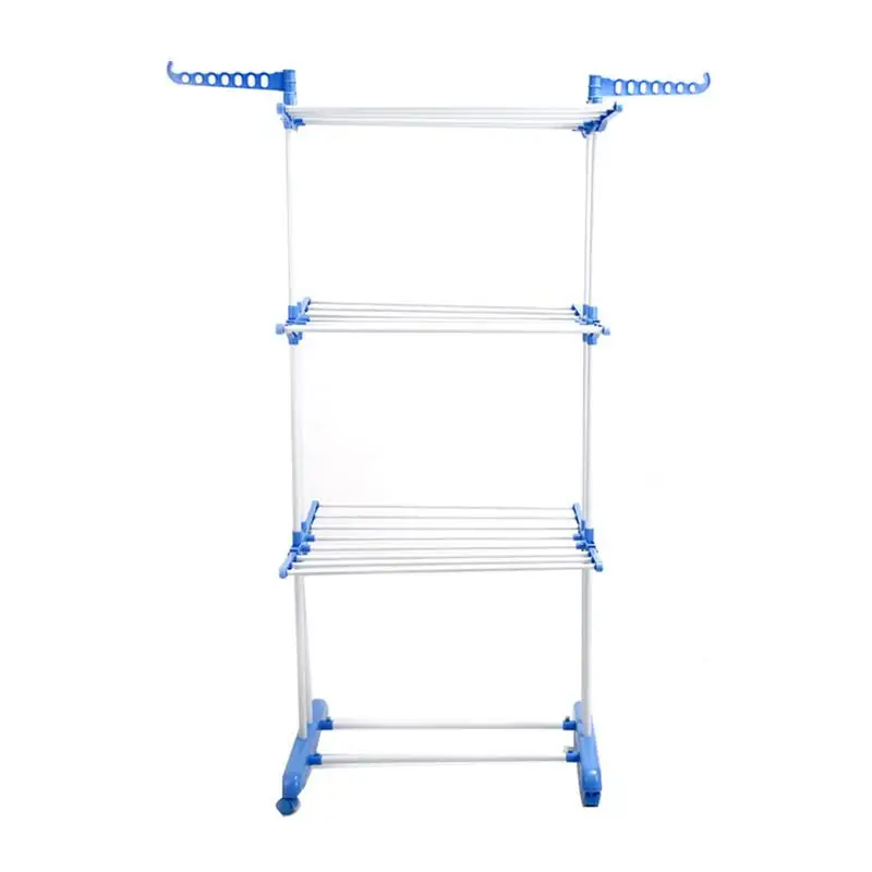 Folding Drying Dryer Rack Hangers 3 Tiers Clothes Laundry with Wheels Cloth Shoes Hanger (Blue)
Folding Drying Dryer Rack Hangers 3 Tiers Clothes Laundry with Wheels Cloth Shoes Hanger (Blue)