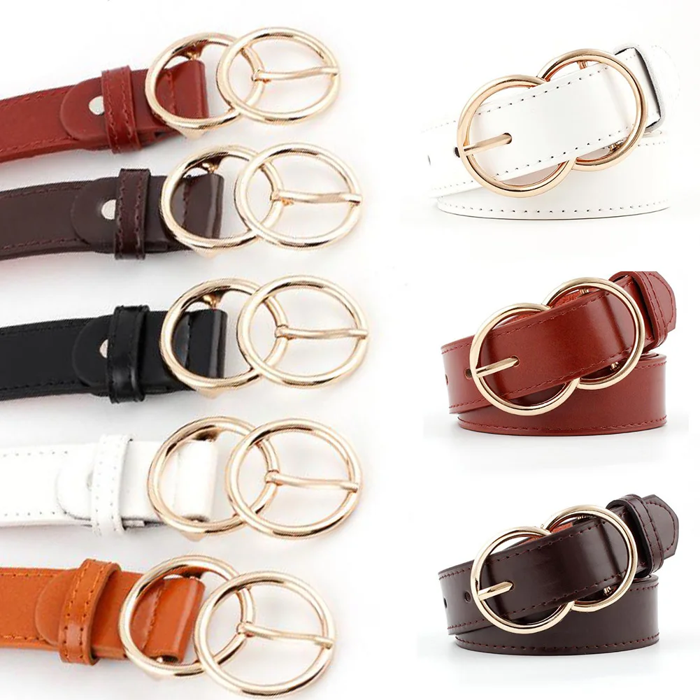 Fashion Double Ring Belt Gold Buckle Jeans Skinny Thin Leather Straps Waistband
Fashion Double Ring Belt Gold Buckle Jeans Skinny Thin Leather Straps Waistband