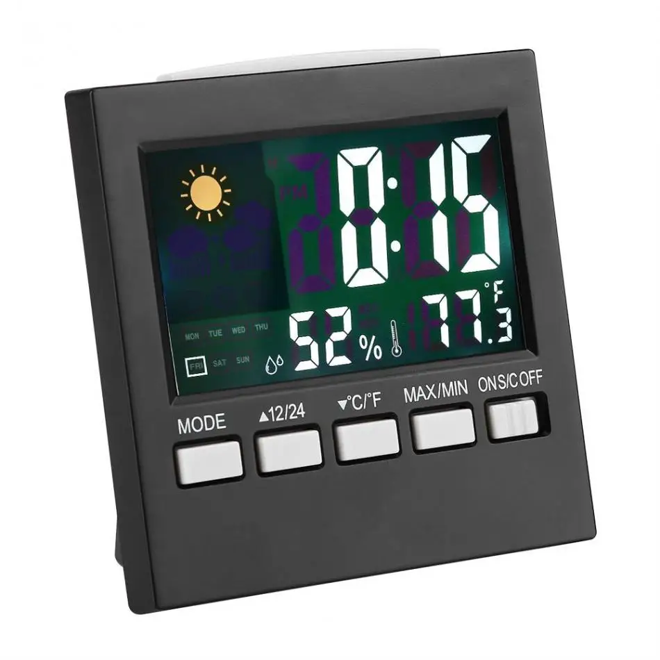 Digital Thermometer Alarm Clock Temperature Humidity Weather Station Display Temperature Tester Meter with Backlight New 2019
Digital Thermometer Alarm Clock Temperature Humidity Weather Station Display Temperature Tester Meter with Backlight New 2019