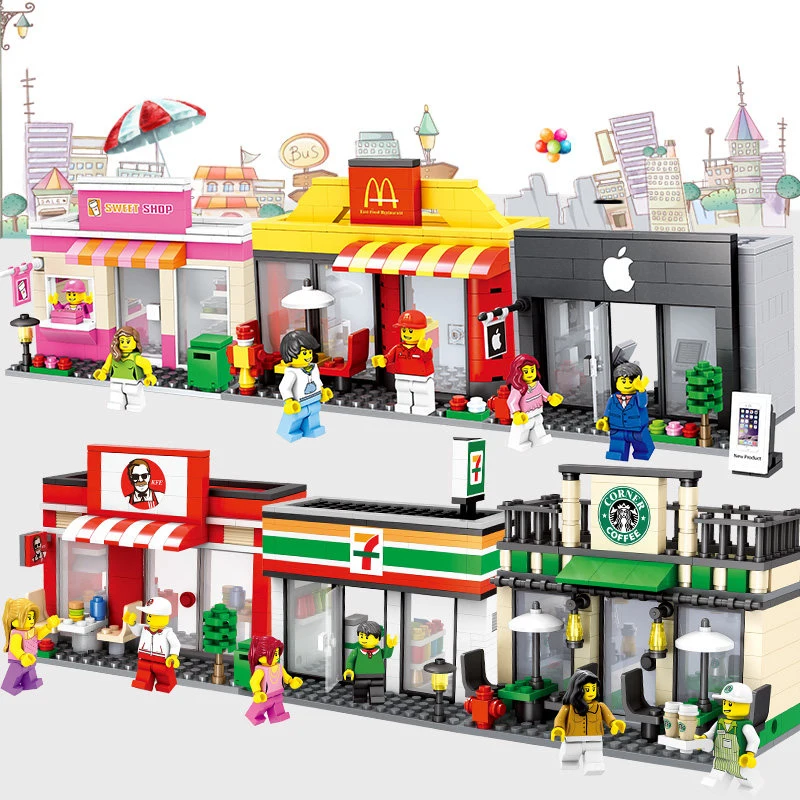 City Mini Street Scene Retail Store Miniature Building Block Brick Educational Toy for kid
City Mini Street Scene Retail Store Miniature Building Block Brick Educational Toy for kid