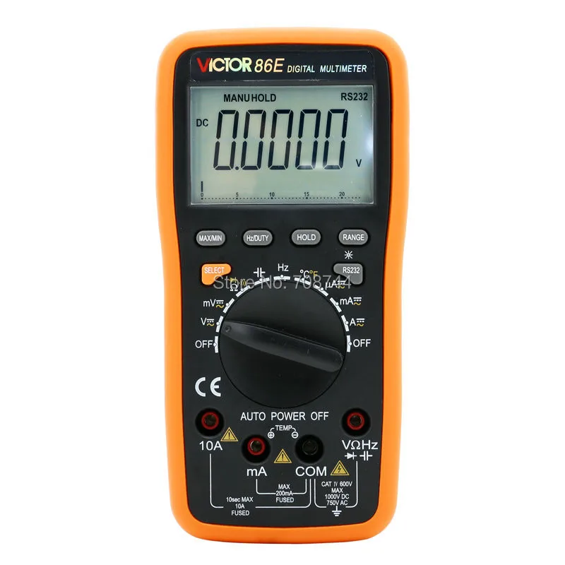 VICTOR VC86E 4 1/2 Digit Precision Multimeter / Frequency / Capacitance /Temperature with USB
VICTOR VC86E 4 1/2 Digit Precision Multimeter / Frequency / Capacitance /Temperature with USB
