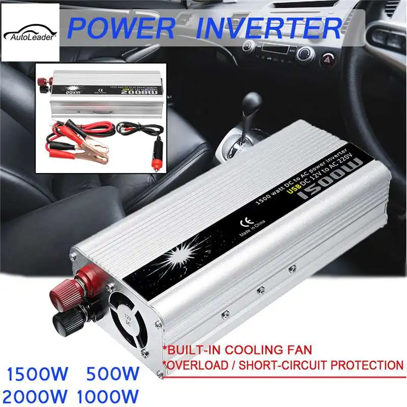 Autoleader Car Inverter 500W/1000W Car Inverter DC 12V To AC 220V Power Inverter Charger Converter
Autoleader Car Inverter 500W/1000W Car Inverter DC 12V To AC 220V Power Inverter Charger Converter