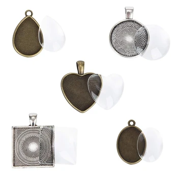 60 Pieces 5 Styles Pendant Trays 30Pcs Round & Square & Heart & Teardrop & Oval And 30Pcs Bright Glass Cabochon Dome Tiles For
60 Pieces 5 Styles Pendant Trays 30Pcs Round & Square & Heart & Teardrop & Oval And 30Pcs Bright Glass Cabochon Dome Tiles For