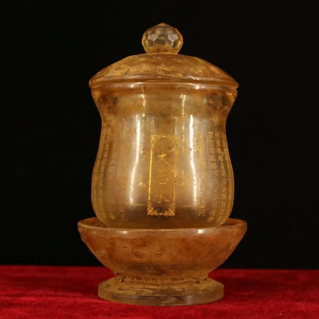 Chinese Antique Tibet Be Unearthed Crystal Carved Scripture Gilt Shariputra Jar
Chinese Antique Tibet Be Unearthed Crystal Carved Scripture Gilt Shariputra Jar