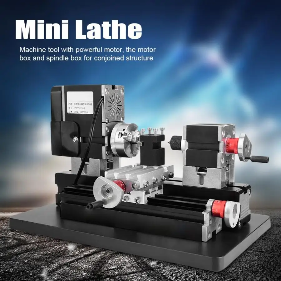 1 Set Mini Lathe 60W Power Metal Machine 12000RPM Motor Woodworking Soft Metal DIY Tool Modelmaking 100-240V US Plug
1 Set Mini Lathe 60W Power Metal Machine 12000RPM Motor Woodworking Soft Metal DIY Tool Modelmaking 100-240V US Plug
