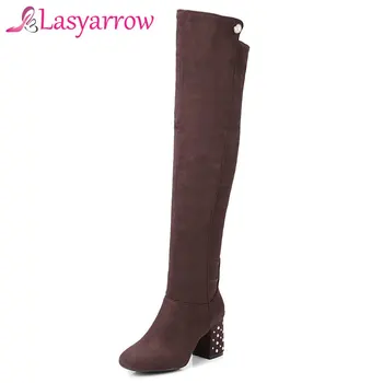Lasyarrow Fashion Thigh High Long Boots Plus Size Over the Knee Boots Thick High Heels Rhinestone Shoes Woman Zipper Botas Mujer
Lasyarrow Fashion Thigh High Long Boots Plus Size Over the Knee Boots Thick High Heels Rhinestone Shoes Woman Zipper Botas Mujer