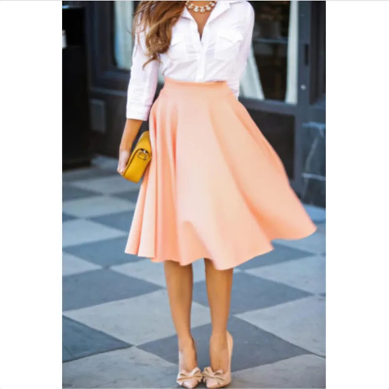 Summer Skirt Women Vintage High Waist Stretch Skater Flared Pleated Swing Skirt Fashion New Hot Sale 2019 Good Quality
Summer Skirt Women Vintage High Waist Stretch Skater Flared Pleated Swing Skirt Fashion New Hot Sale 2019 Good Quality