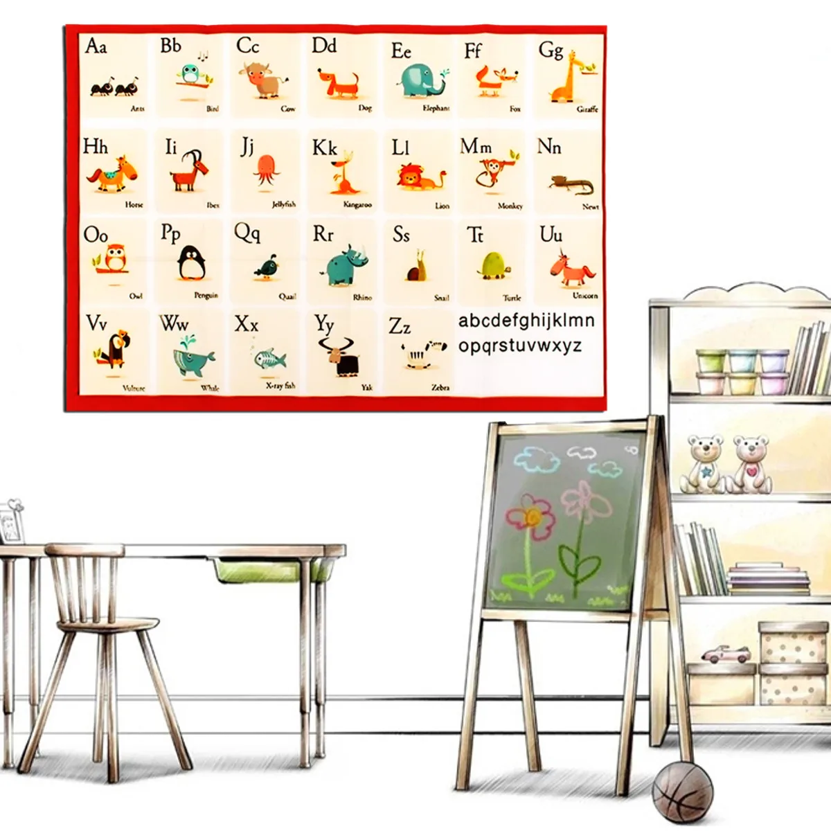 ABC Kids Education English Language A4 Poster Alphabet Animal Poster Baby Early Learning Silk Light Canvas Painting Home Decor
ABC Kids Education English Language A4 Poster Alphabet Animal Poster Baby Early Learning Silk Light Canvas Painting Home Decor