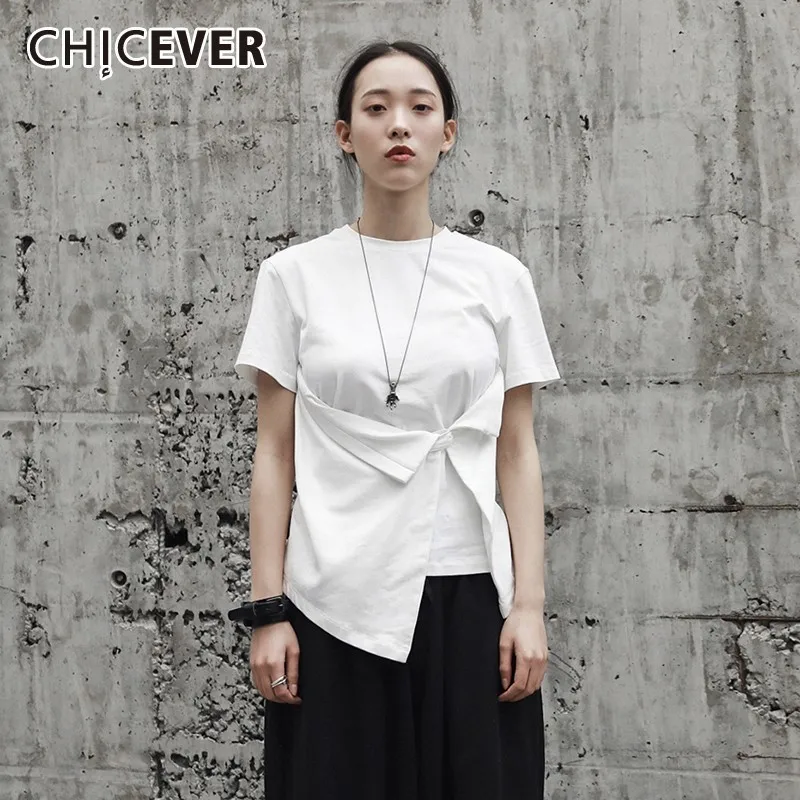 CHICEVER Summer Casual Solid White Draped Irregular T-shirt For Women O Neck Short Sleeve Slim Female Top Clothing 2019 Fashion
CHICEVER Summer Casual Solid White Draped Irregular T-shirt For Women O Neck Short Sleeve Slim Female Top Clothing 2019 Fashion