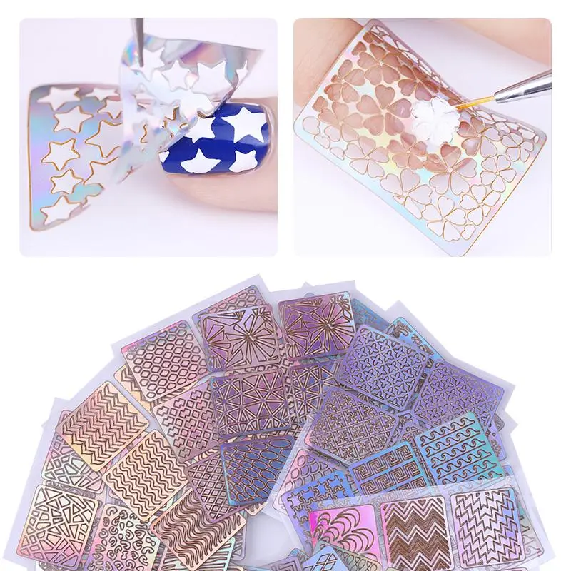 BearPaw 24 Pcs Holographic Laser Hollow Stencil Stickers Nail Transfer Tips Guide Template Design Decal
BearPaw 24 Pcs Holographic Laser Hollow Stencil Stickers Nail Transfer Tips Guide Template Design Decal