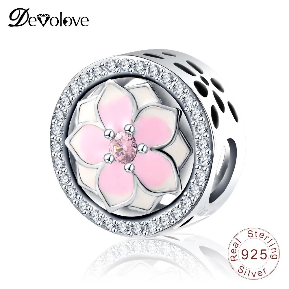Devolove Fashion 925 Sterling Silver Charm Enamel & Pink Beads Fit Original Pandora Bracelets Women Fine Jewelry Dropshipping
Devolove Fashion 925 Sterling Silver Charm Enamel & Pink Beads Fit Original Pandora Bracelets Women Fine Jewelry Dropshipping