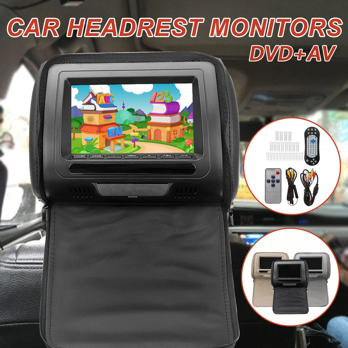 7 Inch Headrest Player DVD+ AV Monitor Digital Screen for Car Pillow Wireless Remote Control MP5 Player Monitor With Wire Kit
7 Inch Headrest Player DVD+ AV Monitor Digital Screen for Car Pillow Wireless Remote Control MP5 Player Monitor With Wire Kit