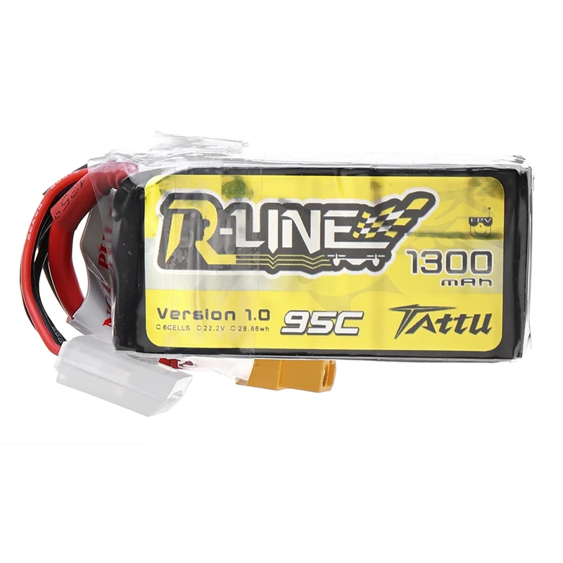 High Quality Gens Tattu Lipo Battery 22.2V 1300mAh 95C 6S W/ XT60 Plug For FPV Racing Drone Quadcopter Spare Part Accs
High Quality Gens Tattu Lipo Battery 22.2V 1300mAh 95C 6S W/ XT60 Plug For FPV Racing Drone Quadcopter Spare Part Accs