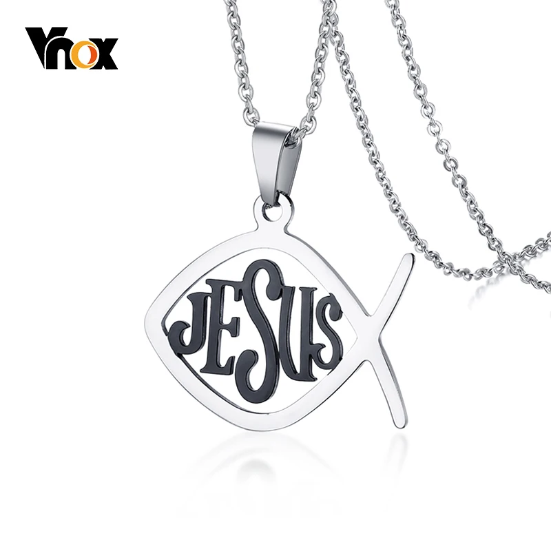 Vnox Christian Fish Necklace Religious Prayer Jewelry Stainless Steel Jesus Christ Ichthus Pendant 20" Chain
Vnox Christian Fish Necklace Religious Prayer Jewelry Stainless Steel Jesus Christ Ichthus Pendant 20" Chain