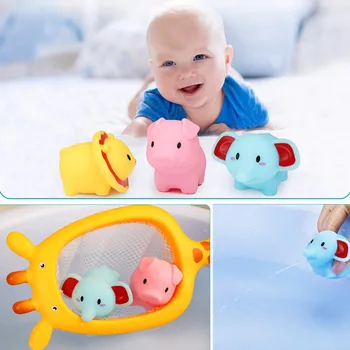 4pcs/set Baby Bath Fishing Toys Cute Animals Pig Lion Elephant Water Toys Soft Rubber Giraffe Float Squeeze Sound Bath Toy
4pcs/set Baby Bath Fishing Toys Cute Animals Pig Lion Elephant Water Toys Soft Rubber Giraffe Float Squeeze Sound Bath Toy