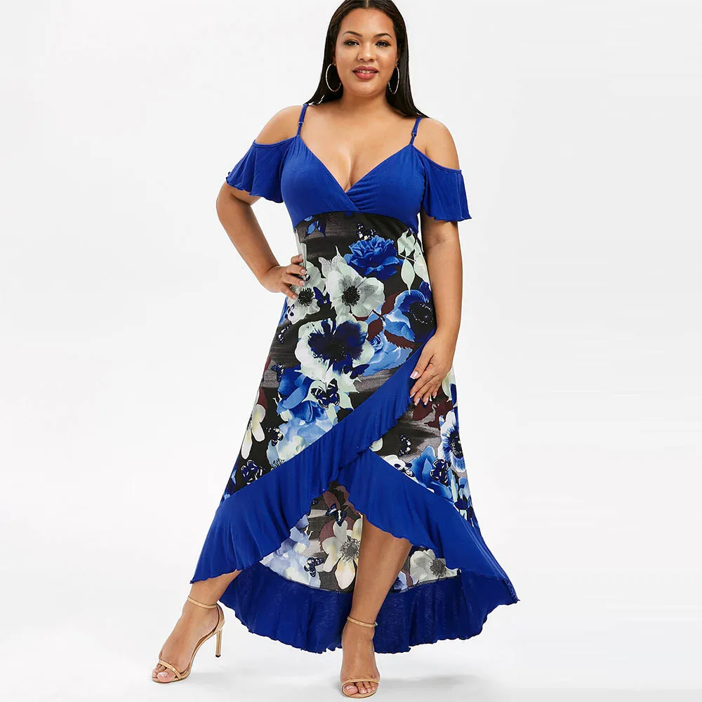 ROSEGAL Plus Size Open Shoulder Flounce Women Summer Dress Spaghetti Strap Short Sleeves Ruffles Print Party Dress Vestidos 5XL
ROSEGAL Plus Size Open Shoulder Flounce Women Summer Dress Spaghetti Strap Short Sleeves Ruffles Print Party Dress Vestidos 5XL