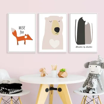 SURE LIFE Cartoon Sweet Nursery Canvas Paintings Pop Art Fox Bear Animal Poster Print Wall Picture for Kids Baby Room Home Decor
SURE LIFE Cartoon Sweet Nursery Canvas Paintings Pop Art Fox Bear Animal Poster Print Wall Picture for Kids Baby Room Home Decor