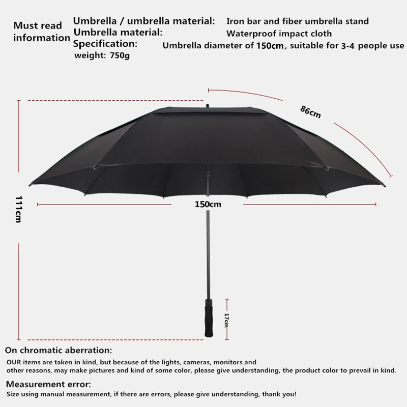 Зонт для гольфа NX мужской прочный Ветрозащитный полуавтоматический длинный зонт