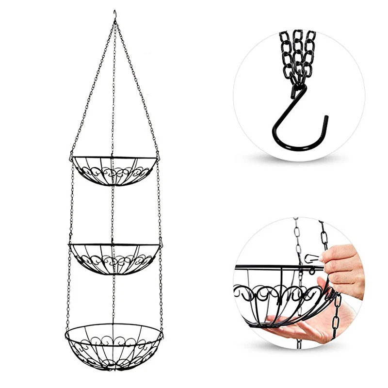 European Three-layer Fruit Basket Storage Creative Iron Basket Hollow Metal Basket Three-layer Holder Fruit Pantry Organizer
European Three-layer Fruit Basket Storage Creative Iron Basket Hollow Metal Basket Three-layer Holder Fruit Pantry Organizer