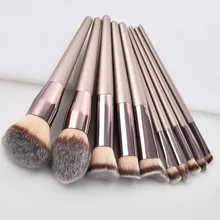 Luxo champanhe pincéis de maquiagem conjunto para fundação pó blush ocultador sombra lábio olho maquiagem escova cosméticos ferramentas beleza(China)
