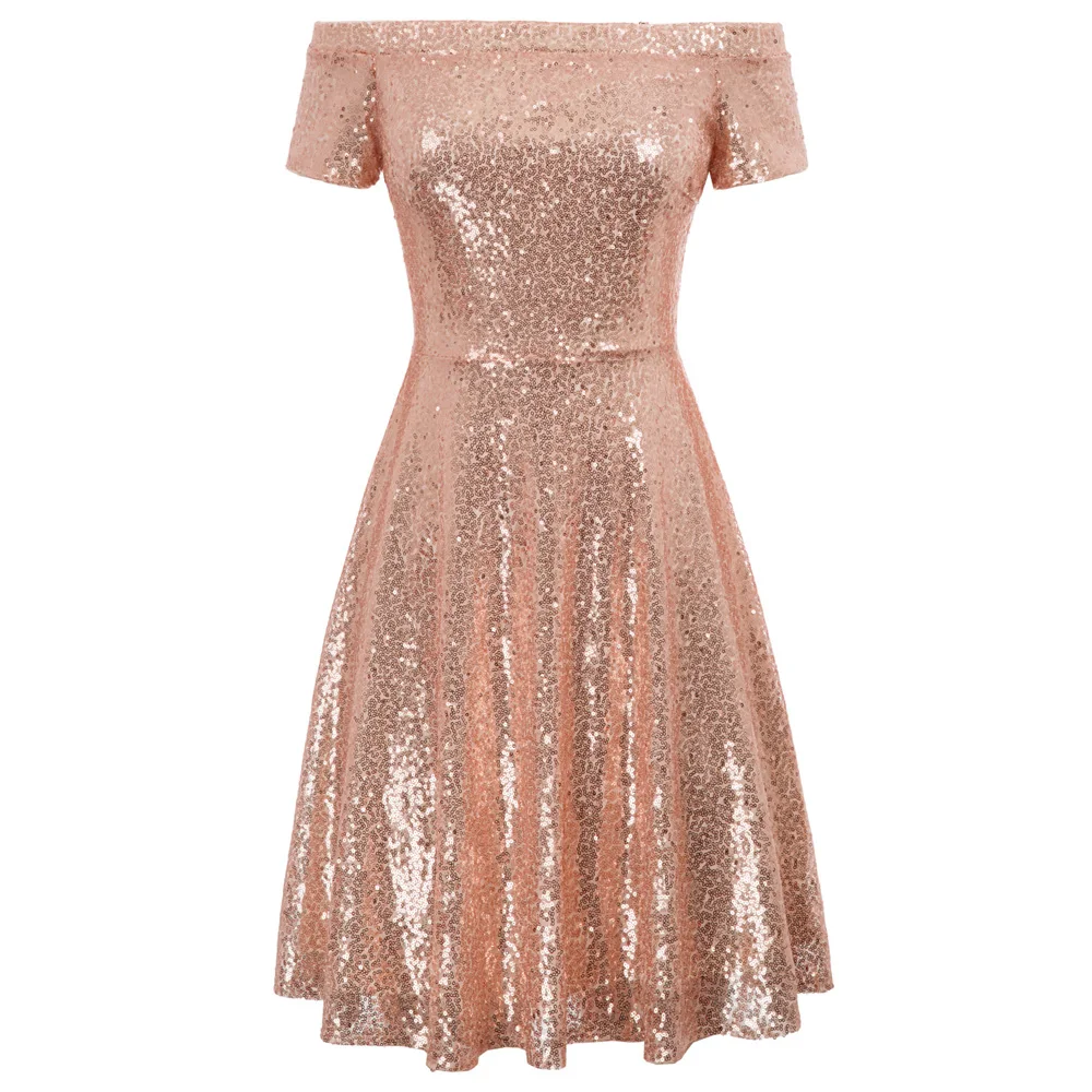 wedding Stunning dresses Women luxury party business Sequined Short Sleeve Off Shoulder dress A-Line vestido ladies Skater Dress
wedding Stunning dresses Women luxury party business Sequined Short Sleeve Off Shoulder dress A-Line vestido ladies Skater Dress