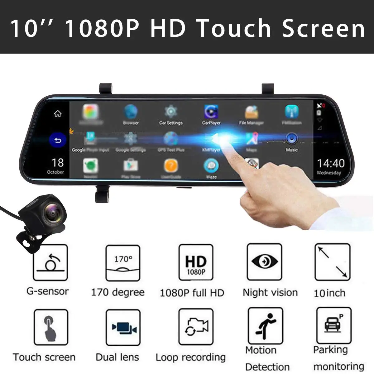 T6 10 Inch for Touch Screen Full FHD 1080P Car DVR Stream RearView Mirror Dash Camera Dual Lens Recording Car Recorder Dash Cam
T6 10 Inch for Touch Screen Full FHD 1080P Car DVR Stream RearView Mirror Dash Camera Dual Lens Recording Car Recorder Dash Cam