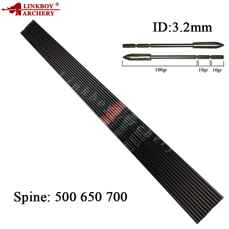 6pcs Linkboy Archery Carbon Arrow Shaft sp500 650 700 ID3.2mm X10 120gr Arrow Point for Recurve Bow Hunting Accessories Shooting
6pcs Linkboy Archery Carbon Arrow Shaft sp500 650 700 ID3.2mm X10 120gr Arrow Point for Recurve Bow Hunting Accessories Shooting