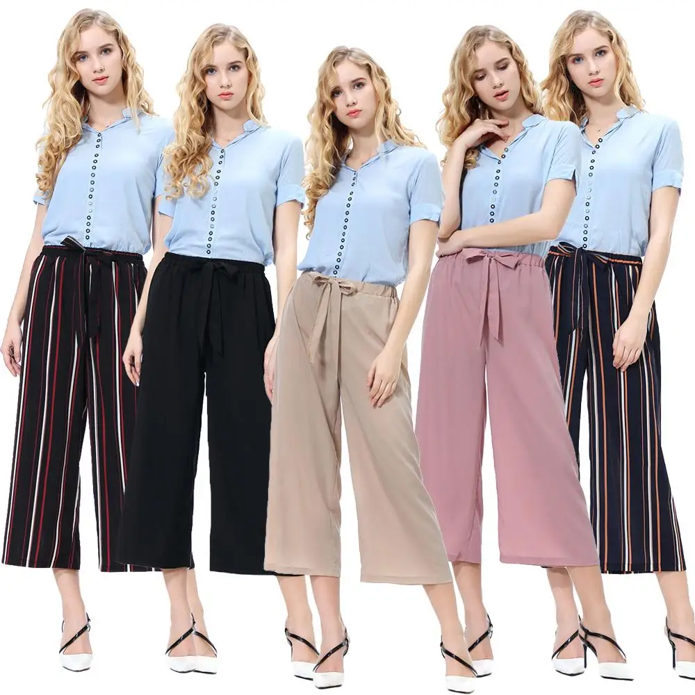 ladies cropped linen trousers