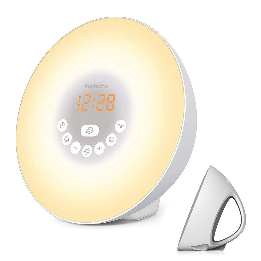 Wake Up Light Alarm Clock Sunrise/Sunset Simulation Digital Clock with FM Radio 7 Colors Light Sounds Function Touch Control
Wake Up Light Alarm Clock Sunrise/Sunset Simulation Digital Clock with FM Radio 7 Colors Light Sounds Function Touch Control