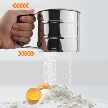 High Quality Stainless Steel Mesh Flour Sifter Mechanical Baking Icing Sugar Shaker Sieve Tool Cup Flour shakers Pastry Tools
High Quality Stainless Steel Mesh Flour Sifter Mechanical Baking Icing Sugar Shaker Sieve Tool Cup Flour shakers Pastry Tools