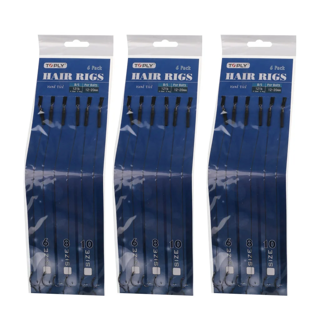 18pcs Carp Fishing Hair Rigs Braided Thread Carbon Steel Fishhook 6# 8# 10#
18pcs Carp Fishing Hair Rigs Braided Thread Carbon Steel Fishhook 6# 8# 10#