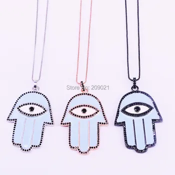 5Pcs Micro Pave CZ Zirconia & Blue Enamel Hamsa hand Charm Pendant Necklace Gifts Jewelry for women
5Pcs Micro Pave CZ Zirconia & Blue Enamel Hamsa hand Charm Pendant Necklace Gifts Jewelry for women
