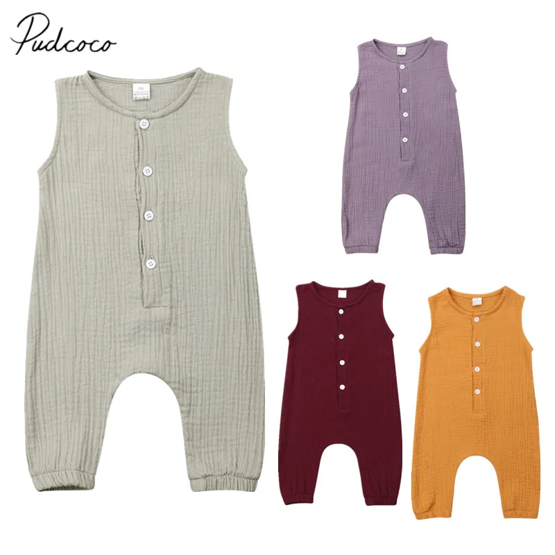 2019 Children Summer Clothing Cute Newborn Infant Baby Boy Girl Solid Romper Sleeveless Jumpsuit Outfits Cotton Soft Clothes
2019 Children Summer Clothing Cute Newborn Infant Baby Boy Girl Solid Romper Sleeveless Jumpsuit Outfits Cotton Soft Clothes