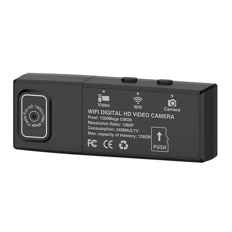 Portable 1080P Mini Camera HD Wifi Cam with Motion Detection Alarm Support 8G to 128G Card with USB Charging Cable
Portable 1080P Mini Camera HD Wifi Cam with Motion Detection Alarm Support 8G to 128G Card with USB Charging Cable