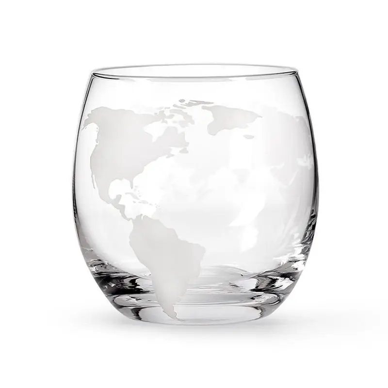 

250ML Innovation Earth Pattern Glass Cup High Quality Whiskey Wine Glass Beautiful World Map Cup Matched With The Globe Decanter