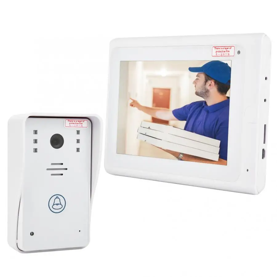 1000TVL 7-дюймовый TFT провод wifi видео дверной звонок ночного видения интерфон камера