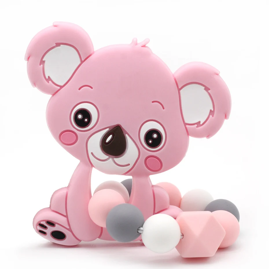 New Food Grade Silicone Teether Koala Silicone Bracelet Beads for Baby Organic Silicone Beads Baby Stroller Accessories Chewable
New Food Grade Silicone Teether Koala Silicone Bracelet Beads for Baby Organic Silicone Beads Baby Stroller Accessories Chewable