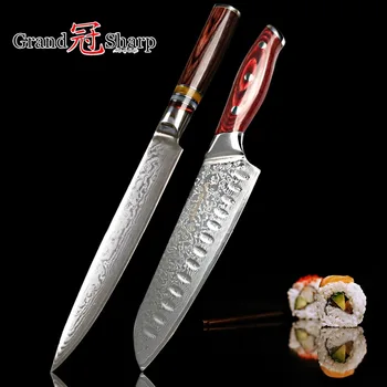 Damascus Knife Set 2 pcs Slicing Santoku vg10 Japanese Steel Damascus Kitchen Knives Chef Cooking Tools Sushi Sashimi Sharp NEW
Damascus Knife Set 2 pcs Slicing Santoku vg10 Japanese Steel Damascus Kitchen Knives Chef Cooking Tools Sushi Sashimi Sharp NEW